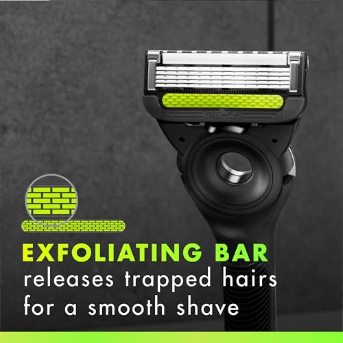 GilletteLabs with Exfoliating Bar by Gillette Razor for Men - 1 Handle, 4 Razor Blade Refills, Holiday Gifts for Men, Includes Premium Magnetic Stand - Image 5