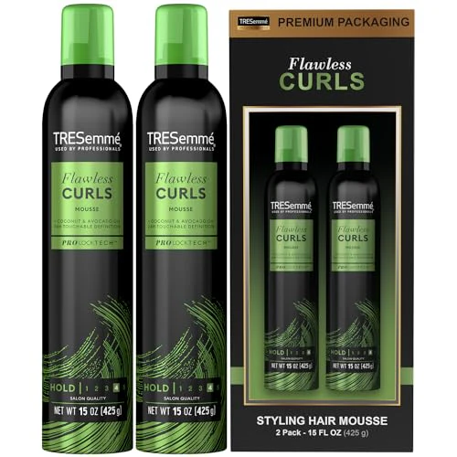 TRESemmé Hair Mousse 2-Pack + Keratin Repair Hair Mask – Flawless Curls Alcohol-Free, Anti-Frizz Hair Products with Heat Protection (3 Piece Set) - Image 2