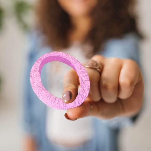 Large Hair Ties for Thick, Heavy or Curly Hair - Non-Slip, Non-Damage, Seamless Women's Ponytail Scrunchies - Pink 3 Pcs - Image 5