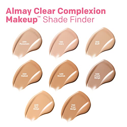 Almay Clear Complexion Acne Foundation Makeup with Salicylic Acid - Lightweight, Medium Coverage, Hypoallergenic, -Fragrance Free, for Sensitive Skin , 200 Buff, 1 fl oz. - Image 6