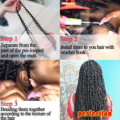Dorsanee Passion Twist Hair 30 Inch 7 Packs Water Wave Crochet Hair Long Bohemian Curly Braiding Hair for Butterfly Locs, Faux Locs, Boho Style Spring Twist Crochet Braids (1B#) - Image 7