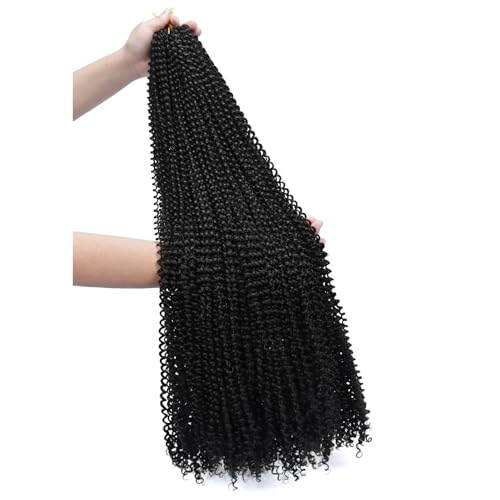 Dorsanee Passion Twist Hair 30 Inch 7 Packs Water Wave Crochet Hair Long Bohemian Curly Braiding Hair for Butterfly Locs, Faux Locs, Boho Style Spring Twist Crochet Braids (1B#) - Image 8