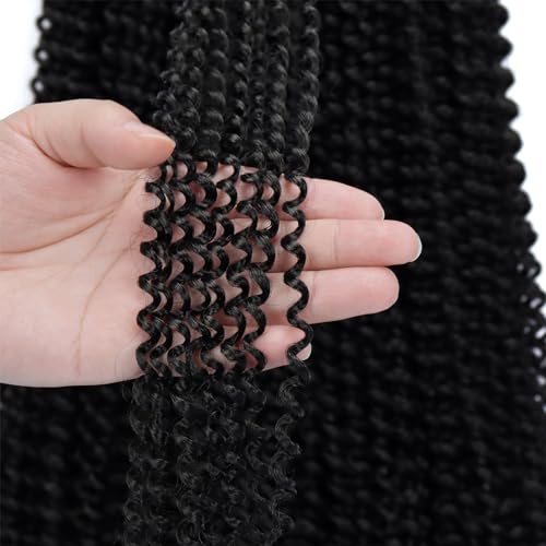 Dorsanee Passion Twist Hair 30 Inch 7 Packs Water Wave Crochet Hair Long Bohemian Curly Braiding Hair for Butterfly Locs, Faux Locs, Boho Style Spring Twist Crochet Braids (1B#) - Image 9