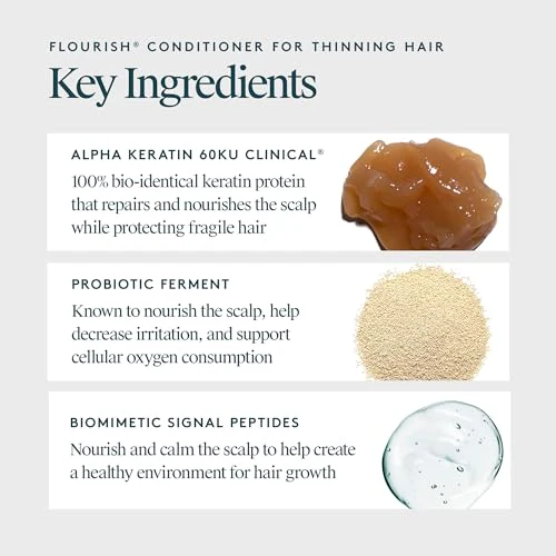 VIRTUE Flourish Conditioner for Fine or Thinning Hair, Sulfate Free Hair Growth Product, Detangles and Thickens, Color Safe - Image 3