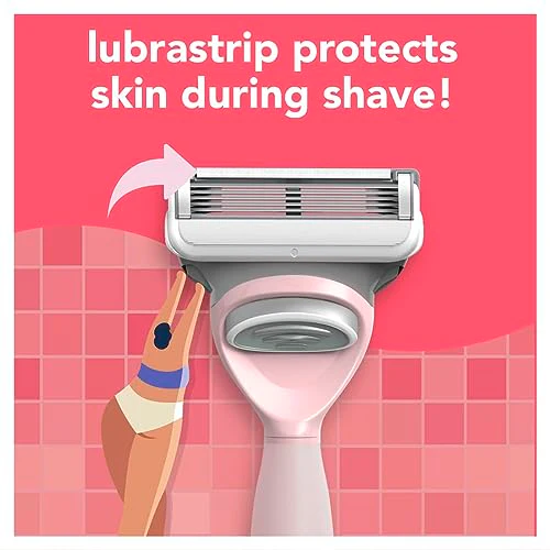 joy Razors for Women, 1 Handle, 8 Razor Blade Refills, Pink, Lubrastrip to Help Avoid Skin Irritation - Image 3