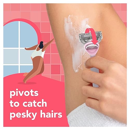 joy Razors for Women, 1 Handle, 8 Razor Blade Refills, Pink, Lubrastrip to Help Avoid Skin Irritation - Image 5