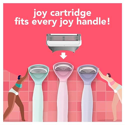 joy Razors for Women, 1 Handle, 8 Razor Blade Refills, Pink, Lubrastrip to Help Avoid Skin Irritation - Image 6