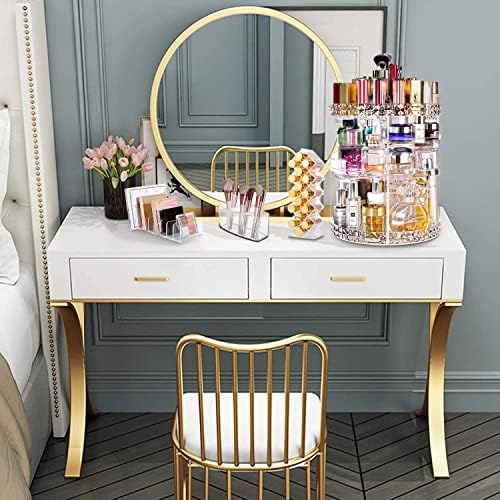 V-HANVER Makeup Organizer Combo - 360° Rotating Makeup Organizer with 7 Adjustable Layers Acrylic Skincare Organizer Large Cosmetic Display Case Clear Perfume Organizer with Makeup Lipstick Holder - Image 5