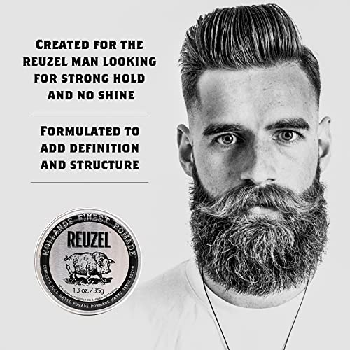 REUZEL Concrete Matte Pomade, Strong All Day Hold, Water Soluble Styling, No Shine and Flake Free, Easy To Wash Out, For All Hairstyles, 1.3 oz - Image 2