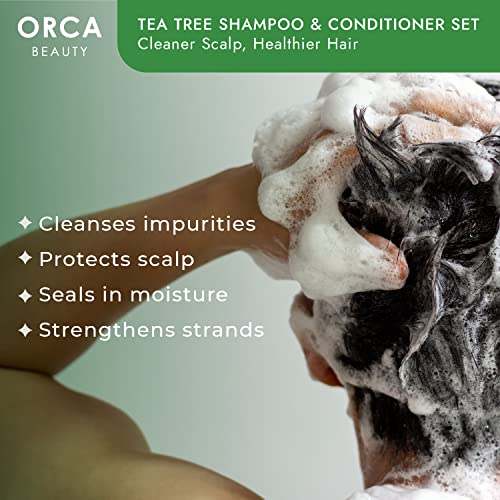 Tea Tree Shampoo and Conditioner Set, Shampoo and Conditioner for Oily Hair 2x16oz Tea Tree Oil Shampoo for Oily Hair, Dry Scalp Dandruff Shampoo and Conditioner for Men & Women, Tea Tree Conditioner - Image 2