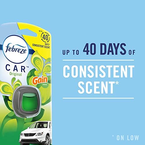 Febreze Car Air Freshener Vent Clip Platinum Ice Scent, .07 oz. Car Vent Clips, Pack of 3 and Stay-Fresh Storage Case - Image 2