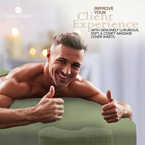 LONDON LINENS Soft Microfiber 3-Piece Massage Table Sheets - Super Lightweight, Stain and Wrinkle Resistant - Includes Table Cover, Fitted Sheet, and Face Rest Cover (Sage Green) - Image 5