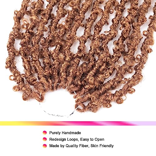 GUOHUI Super Light Butterfly Locs Crochet Hair 12 Inch 6 Packs Pre-Looped Soft Distressed Faux Locs Braids for Women Kids (12 Inch,30#) - Image 3