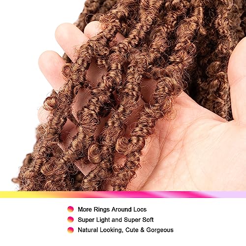 GUOHUI Super Light Butterfly Locs Crochet Hair 12 Inch 6 Packs Pre-Looped Soft Distressed Faux Locs Braids for Women Kids (12 Inch,30#) - Image 4