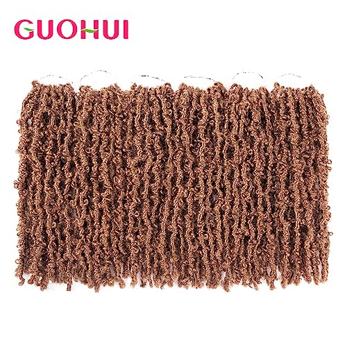 GUOHUI Super Light Butterfly Locs Crochet Hair 12 Inch 6 Packs Pre-Looped Soft Distressed Faux Locs Braids for Women Kids (12 Inch,30#) - Image 7
