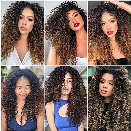 GoGo Curl Crochet hair 18inch Water Wave Crochet hair Ombre Synthetic Bohemian Crochet Braid Deep Wave Braiding hair Extensions (5Packs,1B/4/30) - Image 6