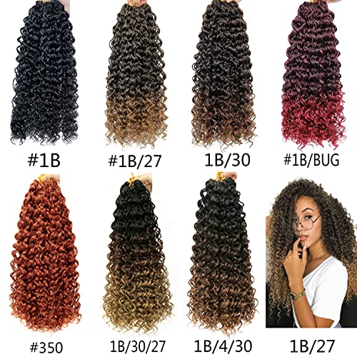 GoGo Curl Crochet hair 18inch Water Wave Crochet hair Ombre Synthetic Bohemian Crochet Braid Deep Wave Braiding hair Extensions (5Packs,1B/4/30) - Image 7