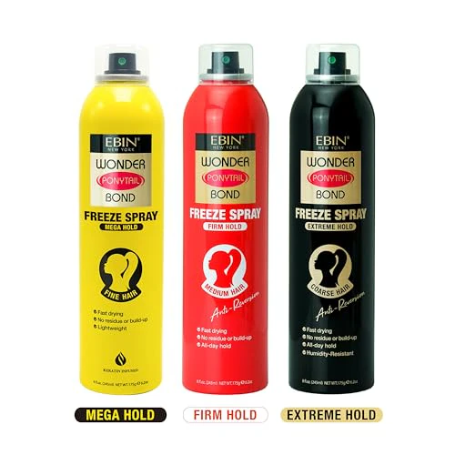 EBIN NEW YORK Wonder Ponytail Bond Freeze Spray Extra Mega Hold - Fine Hair 8oz/ 245ml | Long Lasting Hold, 24-Hour Frizz Control, Shine Enhancing, Fast-Drying, Lightweight, All Hair Types - Image 8