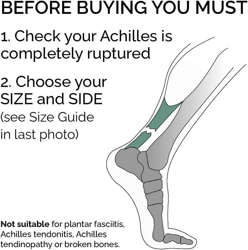 Achilles Tendon RUPTURE Night Splint, ONLY for COMPLETE Achilles tear - BEFORE PURCHASE: 1. Select SIZE & SIDE 2. Check with MEDICAL PROFESSIONAL (Large, Right) - Image 3