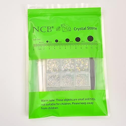 8000pcs Non Hotfix Rhinestones 10 Sizes Flatback Crystal Glass Rhinestones with Tweezers and Picking Pen for Nail Art Clothes Bags Phone Decorations Crafts DIY (001ab Crystal AB Mix SS3-SS30) - Image 8