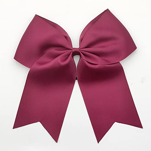 Hipcheer 20pcs 8" Large Maroon Cheer Bows for Girls, Hand-made Grosgrain Ribbon Hair Accessories for Teen Girls Softball Cheerleader Sports (Maroon 2) - Image 2