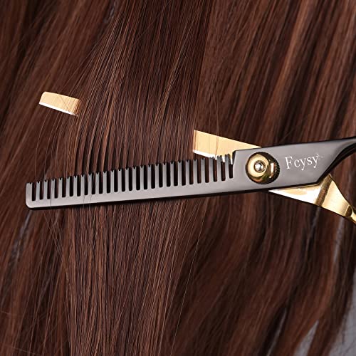 Hair Cutting Scissors Kit, Fcysy Professional Barber Shears Set with Hair Scissors Thinning Shears, Tijeras para Cortar Cabello Haircutting Sheers Hair Cut Blending Salon Scissor for Men Women Pet - Image 4