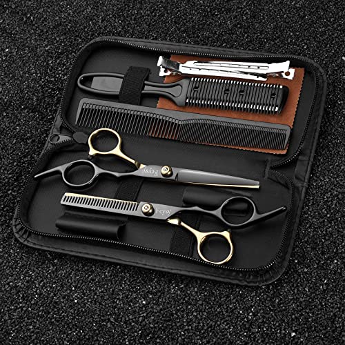 Hair Cutting Scissors Kit, Fcysy Professional Barber Shears Set with Hair Scissors Thinning Shears, Tijeras para Cortar Cabello Haircutting Sheers Hair Cut Blending Salon Scissor for Men Women Pet - Image 5