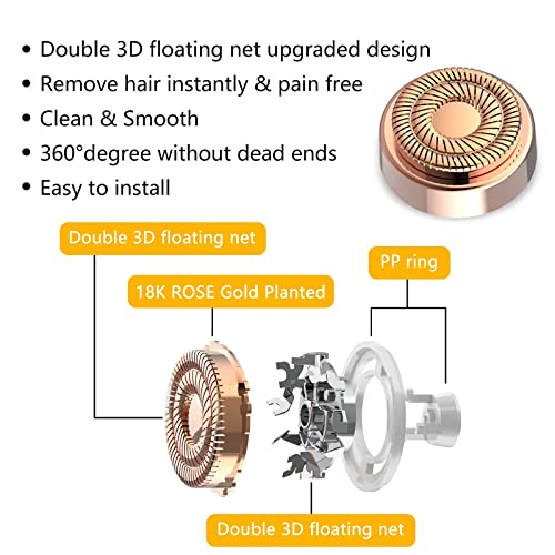Facial Hair Remover Replacement Heads: Compatible with Finishing Touch Flawless Facial Hair Removal Tool for Women As Seen On TV 18K Gold-Plated Rose Gold (Generation 2 Double Halo) - Image 3