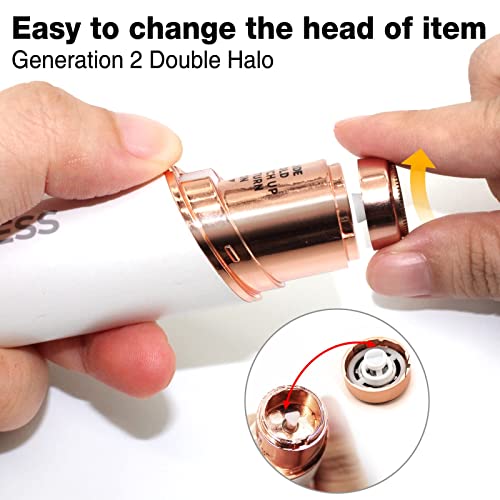 Facial Hair Remover Replacement Heads: Compatible with Finishing Touch Flawless Facial Hair Removal Tool for Women As Seen On TV 18K Gold-Plated Rose Gold (Generation 2 Double Halo) - Image 5