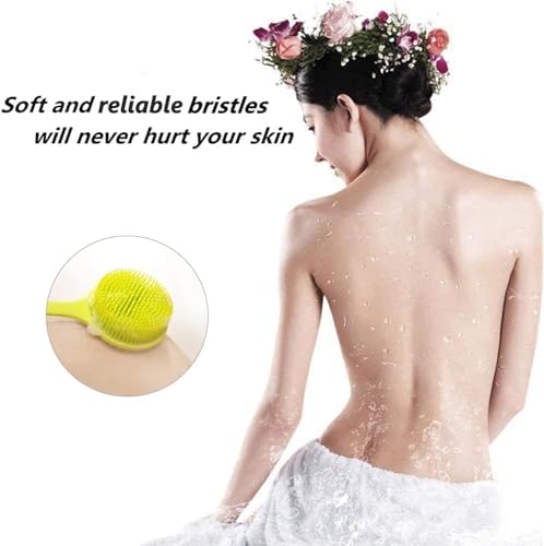 Silicone Body Scrubber, Long Handle Back Scrubber for Shower, Silicone Body Brush Shower Scrubber for Body, Shower Srush Back Brush Body Exfoliator - Image 4