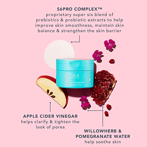 TULA Skin Care Breakout Breakthrough - Acne Maximum Strength Biodegradable Toner Pads, Non-Alcohol, Acne & Blemish Fighting, Soothes & Brightens Marks, 30 Pads - Image 2