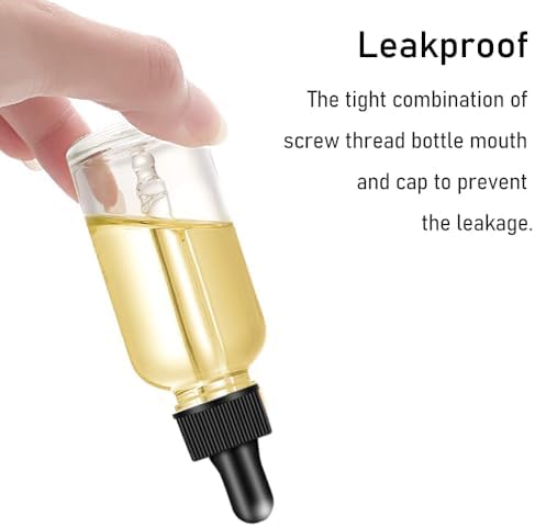 100 Pack, 1 oz Glass Dropper Bottle for Essential OIls, 30 ML Clear Empty Tincture Bottles with Dropper for Serum Hair Cuctile Body Oils Bulk for Storage - Image 4