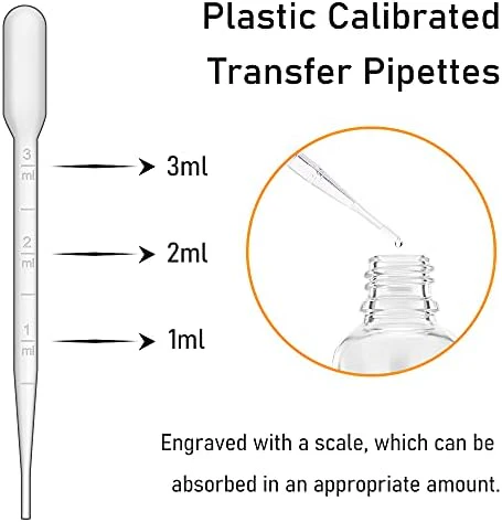 100 Pack, 1 oz Glass Dropper Bottle for Essential OIls, 30 ML Clear Empty Tincture Bottles with Dropper for Serum Hair Cuctile Body Oils Bulk for Storage - Image 5