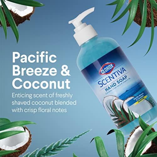 Clorox Scentiva Liquid Hand Soap | Pacific Breeze & Coconut Liquid Hand Wash with Aloe Vera & Vitamin B5 | Bleach-Free Scented Hand Soap for Kitchen or Bathroom - 14 Oz (Pack of 12) - Image 2
