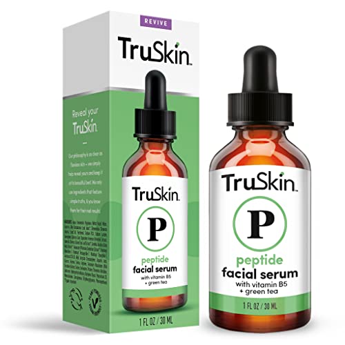 TruSkin Peptide Serum For Face – with Collagen Boosting Peptides, Amino Acids, Green Tea, Aloe and Vitamins B5 & E – Skin Barrier Support, Stronger and Firmer-Looking Skin, 1 fl oz - Image 5