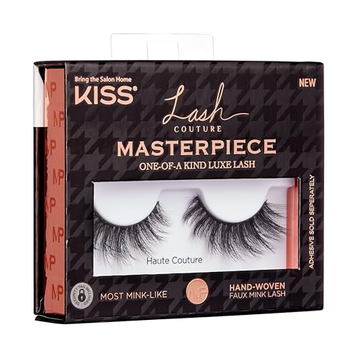 KISS Lash Couture Masterpiece Fake Eyelashes Style 02, ‘Haute Couture’, One-of-a-Kind Luxe Lash, Hand Woven Faux Mink Synthetic False Eyelashes, 1 Pair - Image 4