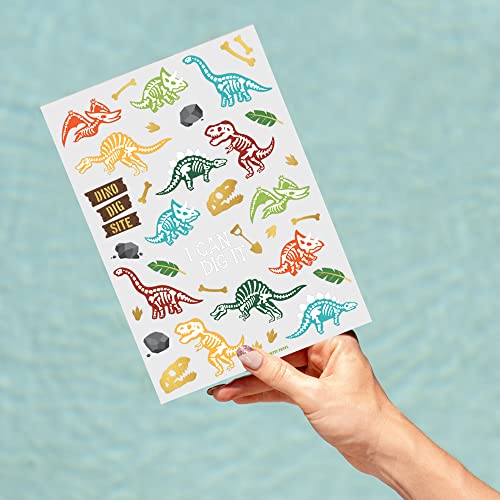 xo, Fetti Dinosaur Tattoos for Kids - 36 styles | Dino Fossil Birthday Party Supplies, T-Rex Party Favors, Stegosaurus Decorations, Easter Basket, Arts and Crafts, Activity - Image 4