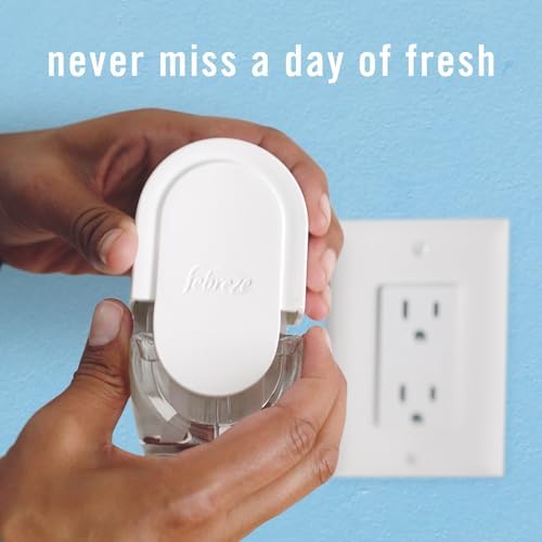 Febreze Plug In Air Freshener, Odor-Fighting Scented Oil Starter Kit, Air Fresheners for Home and Bathroom and Kitchen, Long Lasting for Strong Odors, Bamboo Scent, Warmer + 4 Refill - Image 10