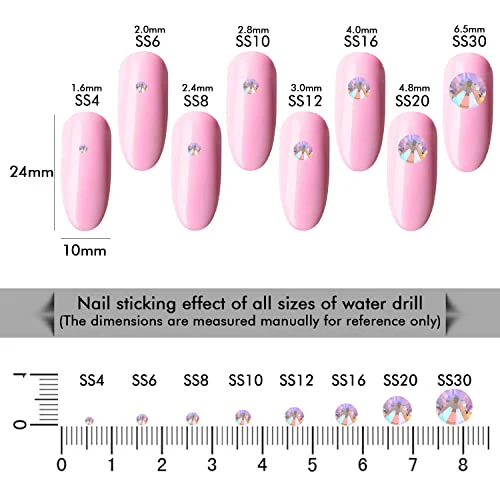 288Pcs Pink AB Crystal Rhinestones,Glass Flatback Rhinestones Gemstones for Nail Face Makeup Art Crafts Clothes Decoration -(SS30,6.5mm,Pink AB) - Image 2