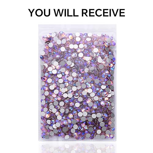 288Pcs Pink AB Crystal Rhinestones,Glass Flatback Rhinestones Gemstones for Nail Face Makeup Art Crafts Clothes Decoration -(SS30,6.5mm,Pink AB) - Image 6