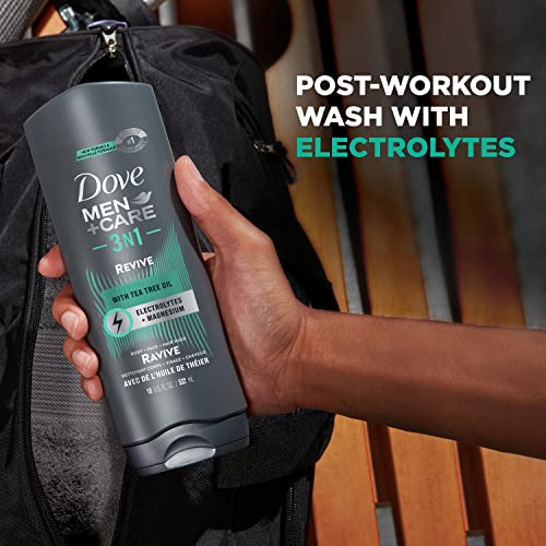 DOVE MEN + CARE Post-Workout Body Wash 3N1 Revive 4 Count For Men With Tea Tree Oil, 18 oz - Image 3