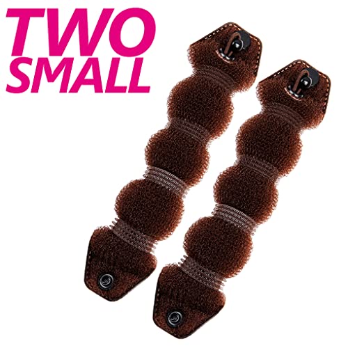 Beauty Small Hair Bun Maker - 2 Pieces Magic Styling Twist Ring Doughnut Chignon for Kids Ballet (Brown) - Image 2
