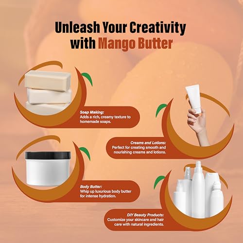 Raw Mango Butter 2 lbs. Bar - 100% Pure Natural Unrefined - Great for Skin, and Hair Growth. DIY Soap Making, Body Butters, Lotions and Creams. - Image 7
