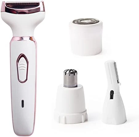 Electric Razor for Women,Hair Trimmer for Face Nose Eyebrow Beard Mustache Arm Leg Armpit Bikini,Painless Rechargeable Portable 4 in 1 Womens Body Shavers Set - Image 2