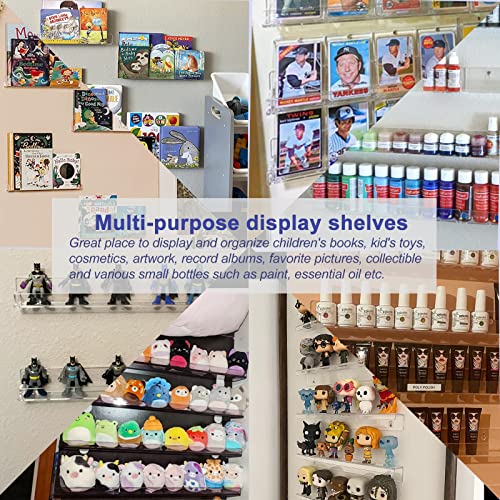 FEMELI Nail Polish Wall Rack: 6 Shelves 15 Inch White Acrylic Nail Polish Holder Organizer for 66-90 Bottles, Multi-Purpose Acrylic Floating Shelves (15 Inch, White) - Image 5