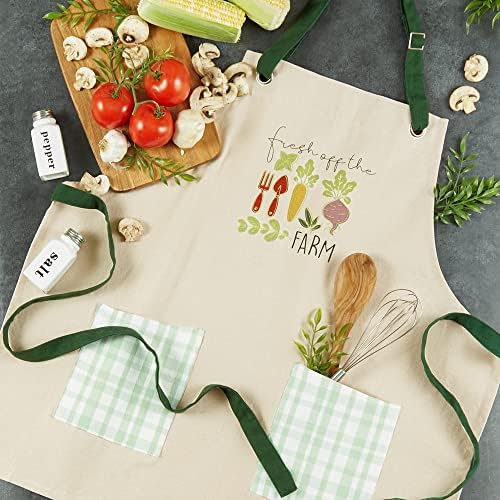 DII Women's Pantry Style Apron Collection Large Pockets, Adjustable with Long Waist Ties - Image 4