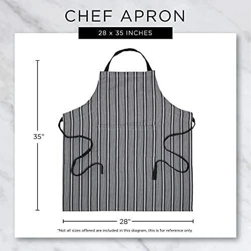 DII Women's Pantry Style Apron Collection Large Pockets, Adjustable with Long Waist Ties - Image 7