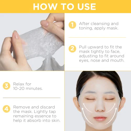 MEDIHEAL Best Korean Sheet Mask - Vita Essential Face Mask 10 Sheets Vitamin Mask For All skin types Smoothing Tightening Toning up Brightening - Image 5
