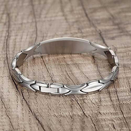 LinnaLove 7 1/2 inch Medical Alert Bracelets for women Stainless Steel Fashion Medical Bracelets Personalized Engraving - Image 3