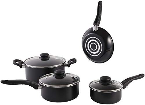 Deahun Mainstays 7 Piece Non-Stick Cookware Set Aluminium Mint, Dishwasher Safe (Black) - Image 3
